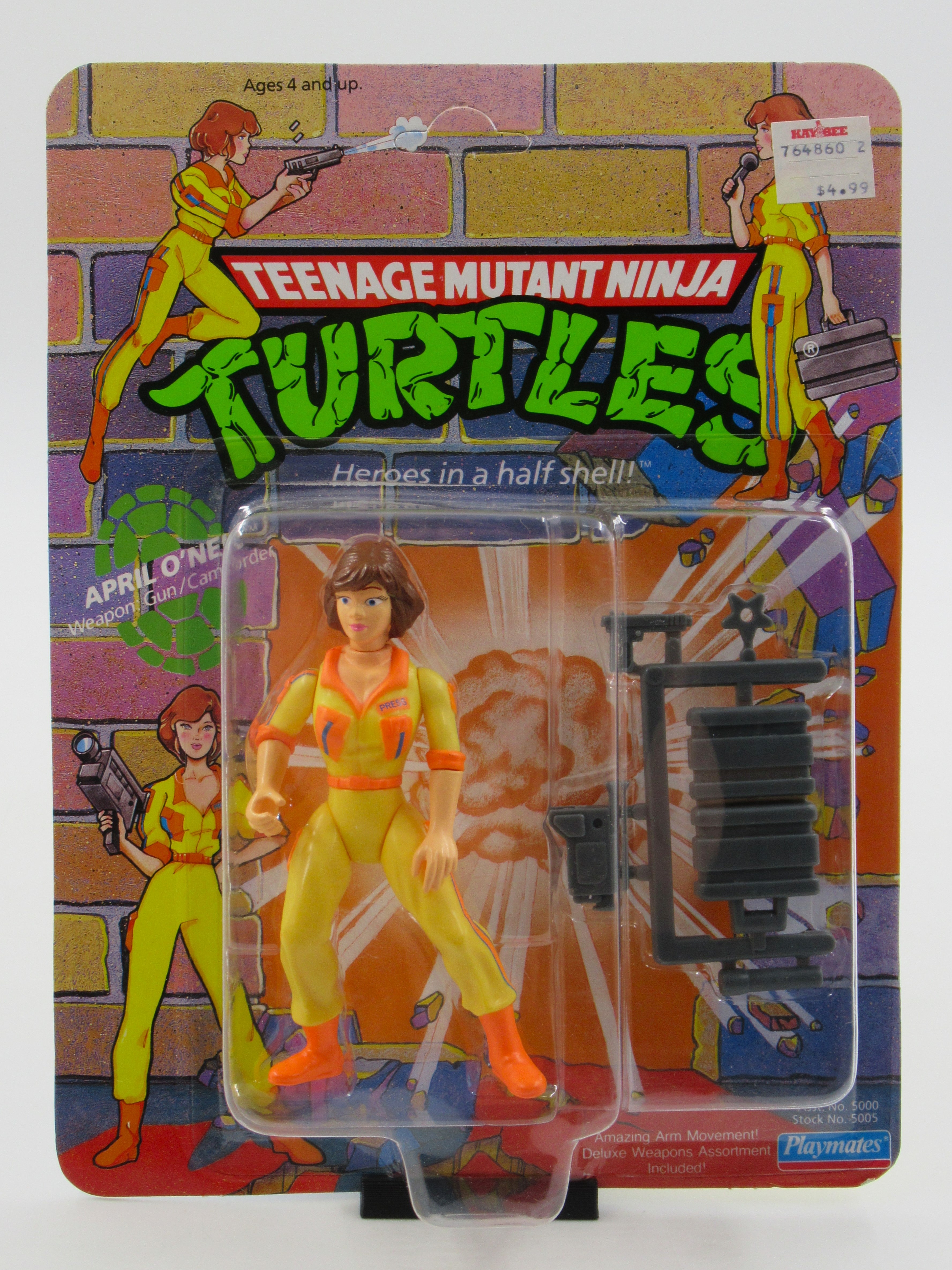 Teenage Mutant Ninja Turtles April O'Neil 4.5" Figure TMNTs - Playmates (1990)